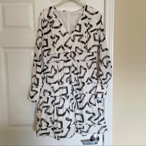 marie oliver abstract long sleeve dress